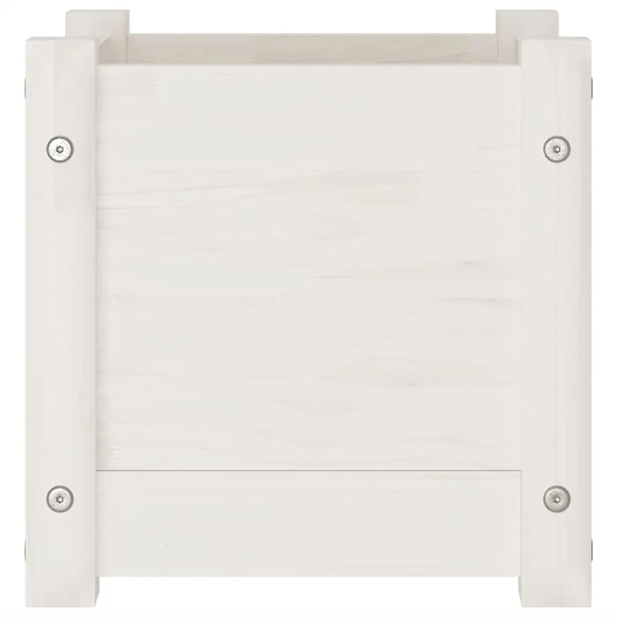 Jardinière d'extérieur Blanc 31x31x31 cm Bois de pin massif - 4