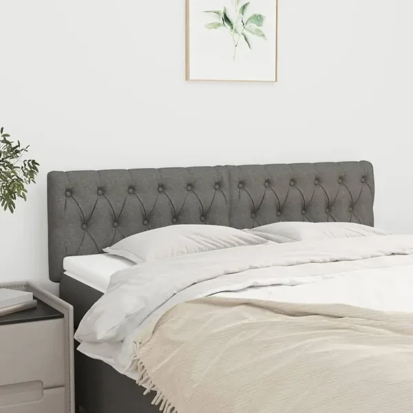Têtes de lit Gris foncé 160x7x78/88 cm Tissu