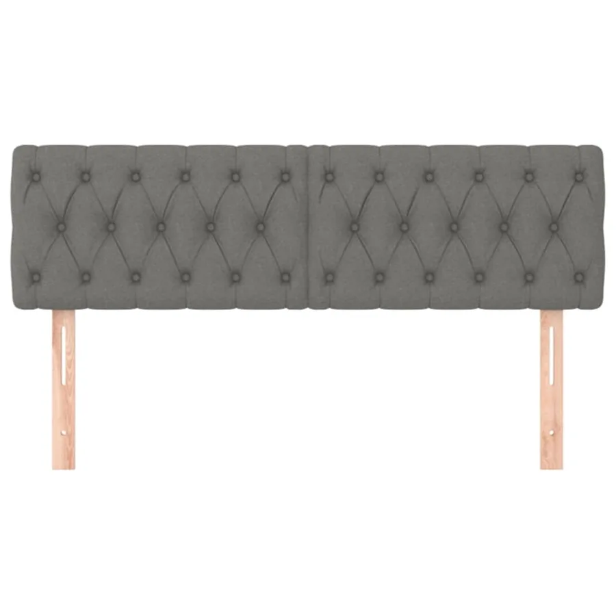 Têtes de lit Gris foncé 160x7x78/88 cm Tissu - 3