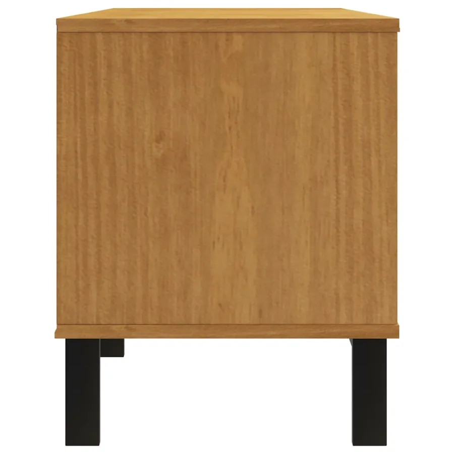Meuble TV avec porte vitrée FLAM 158x40x50cm bois massif de pin - 6