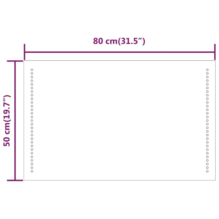 Miroir de salle de bain à LED 50x80 cm - 11