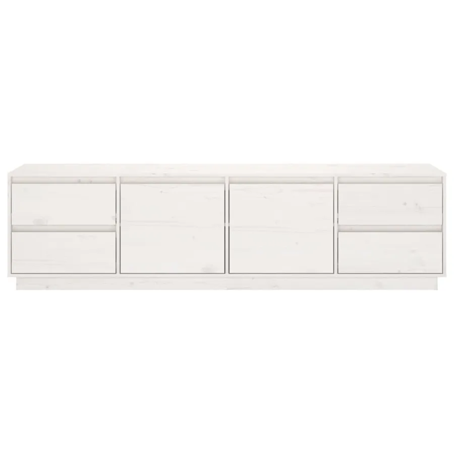 Meuble TV Blanc 176x37x47,5 cm Bois de pin massif - 6