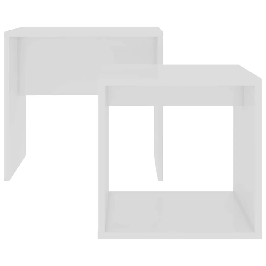 Ensemble de table basse Blanc 48x30x45 cm Bois d'ingénierie - 4