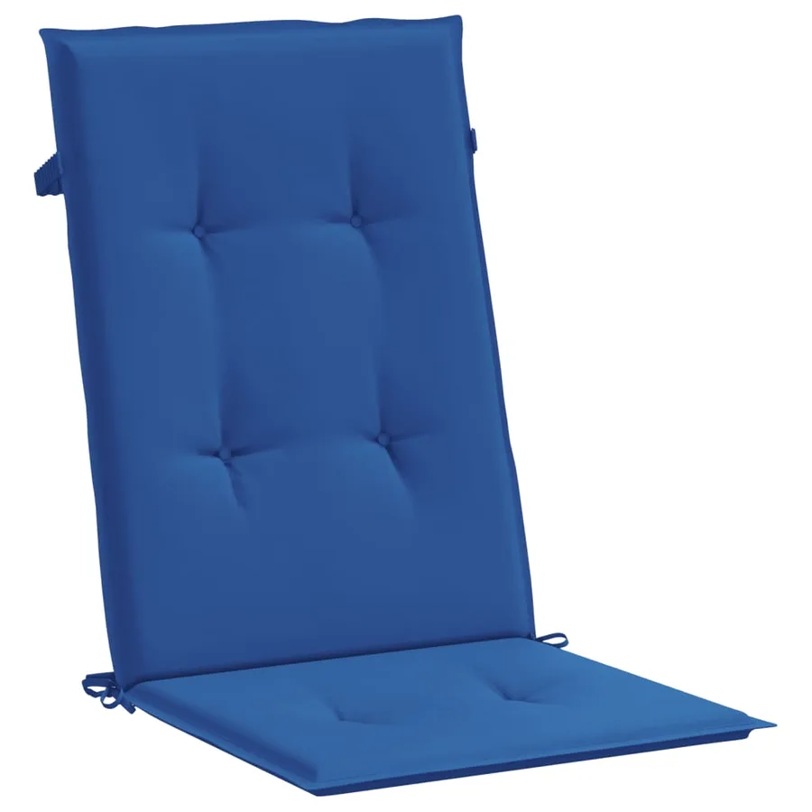 Coussins de chaise de jardin à dossier haut lot de 6 bleu royal - 4