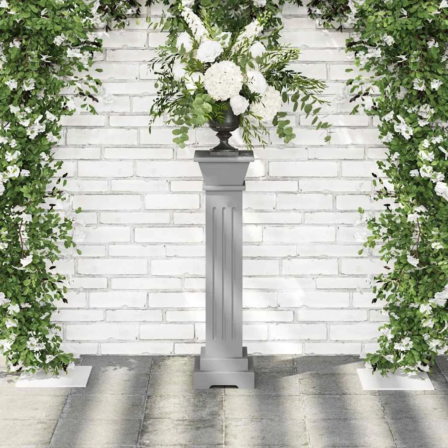 Support pilier classique carré pour plantes Gris 17x17x66cm MDF - 3