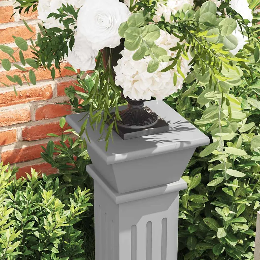 Support pilier classique carré pour plantes Gris 17x17x66cm MDF - 4