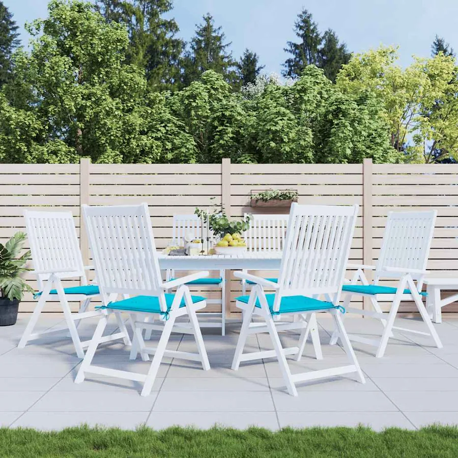 Coussins de chaise de jardin lot de 6 turquoise 50x50x4cm tissu