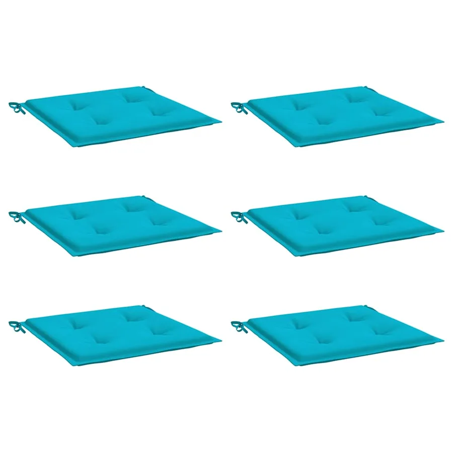 Coussins de chaise de jardin lot de 6 turquoise 50x50x4cm tissu - 3