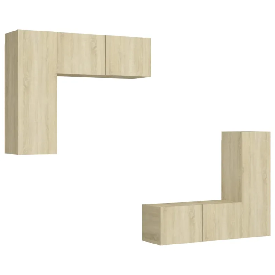 Ensemble de meubles TV 4 pcs Chêne sonoma Bois d'ingénierie - 2