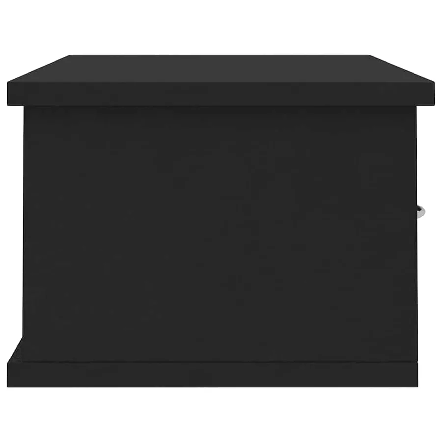 Étagère murale avec tiroirs noir 60x26x18,5cm Bois d'ingénierie - 5