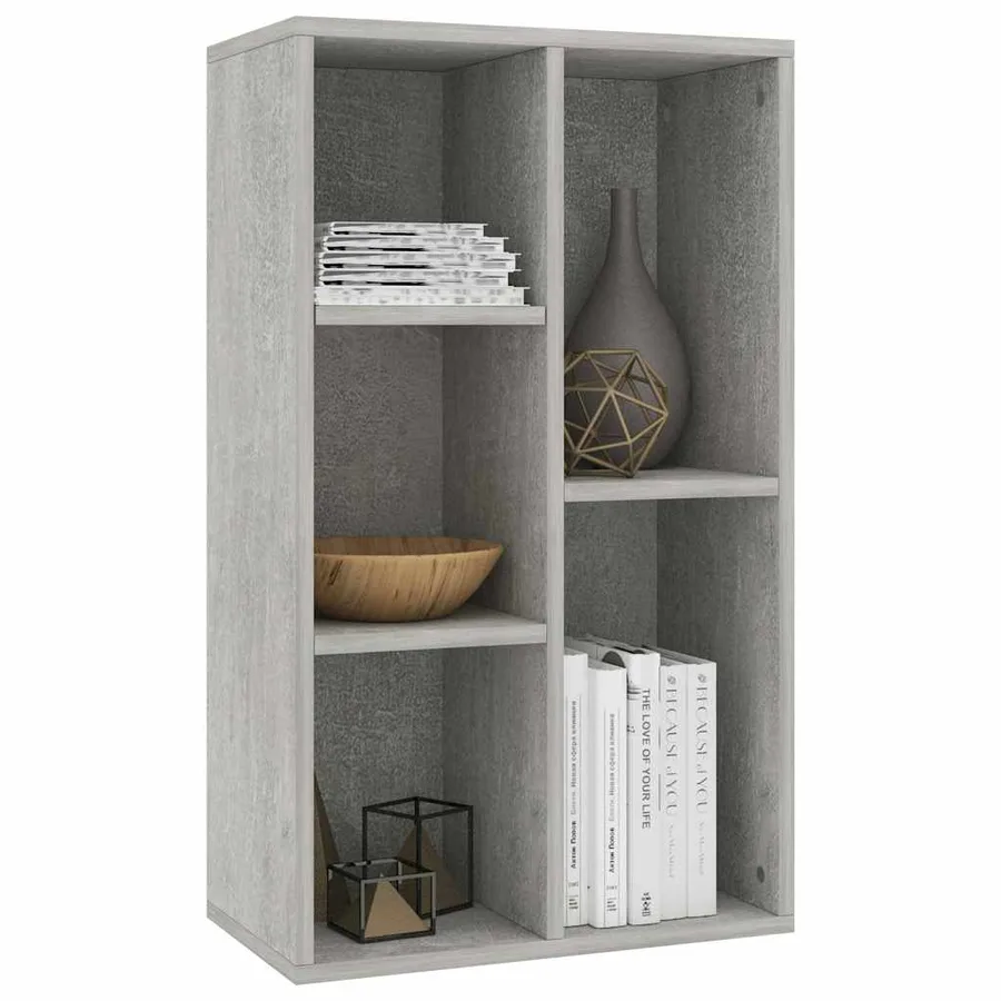 Bibliothèque/Buffet Gris béton 50x25x80 cm Bois d’ingénierie - 3
