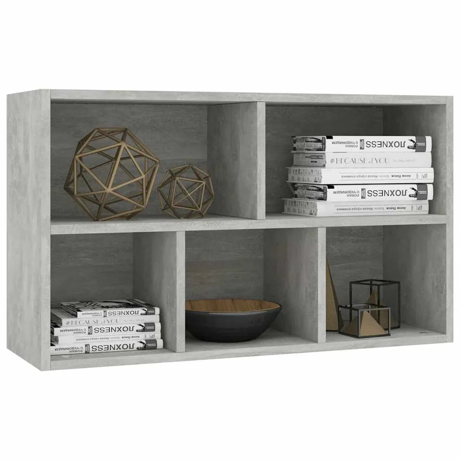 Bibliothèque/Buffet Gris béton 50x25x80 cm Bois d’ingénierie - 7