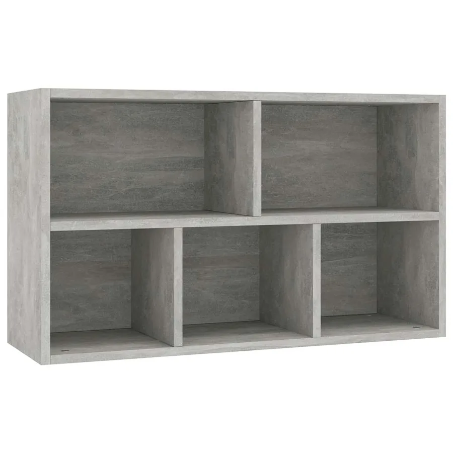 Bibliothèque/Buffet Gris béton 50x25x80 cm Bois d’ingénierie - 8