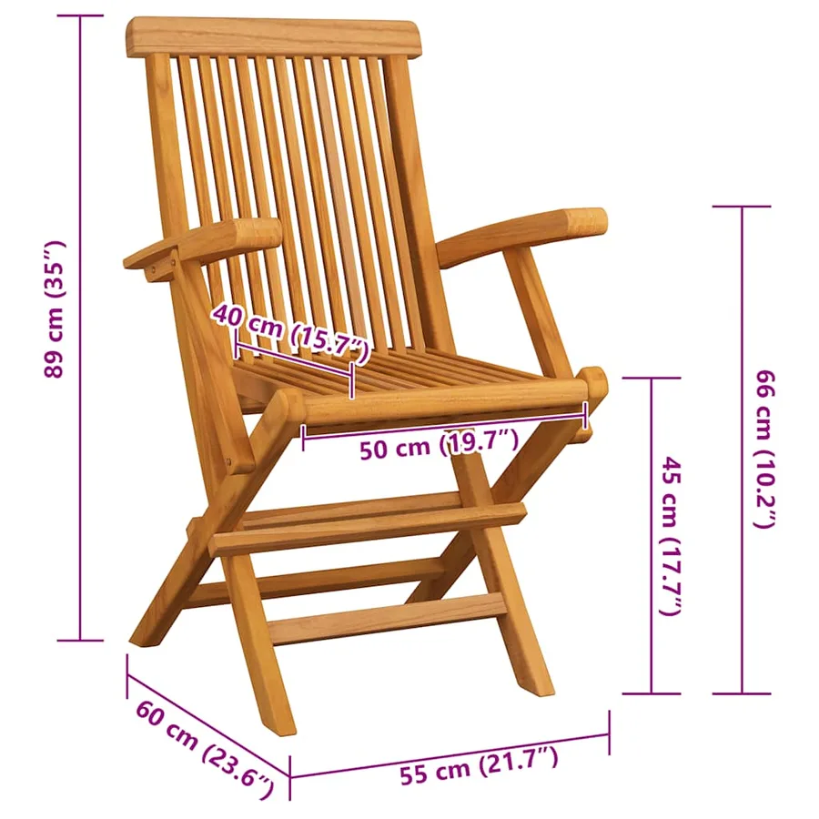 Chaises de jardin avec coussins anthracite lot de 8 Teck massif - 11