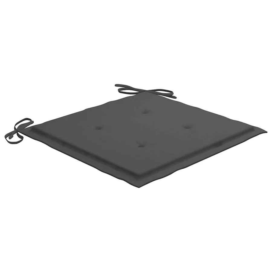 Chaises de jardin avec coussins anthracite lot de 8 Teck massif - 8