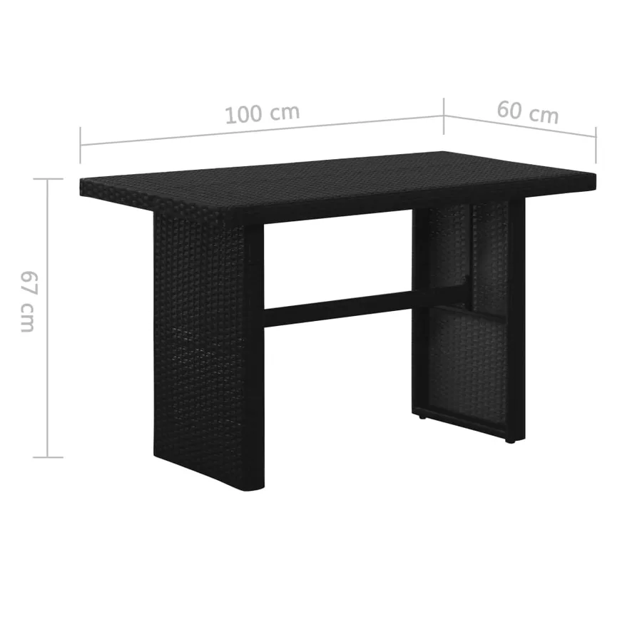Salon de jardin 3 pcs avec coussins Résine tressée Noir - 7