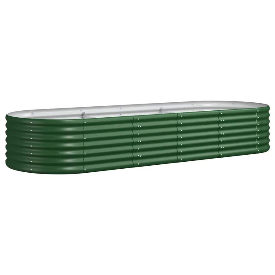 Lit surélevé de jardin Acier galvanisé 224x80x36 cm Vert - 2
