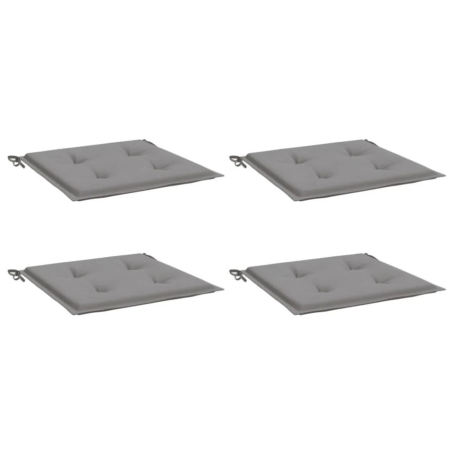 Coussins de chaise jardin lot de 4 gris 50x50x4 cm tissu oxford - 3