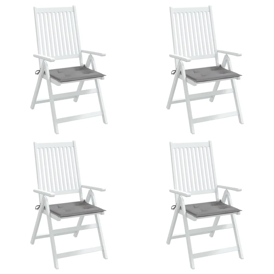 Coussins de chaise jardin lot de 4 gris 50x50x4 cm tissu oxford - 4