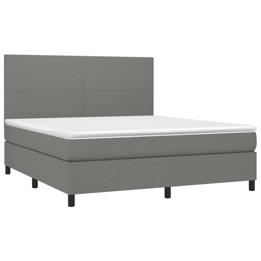 Sommier à lattes de lit avec matelas Gris foncé 160x200cm Tissu - 3