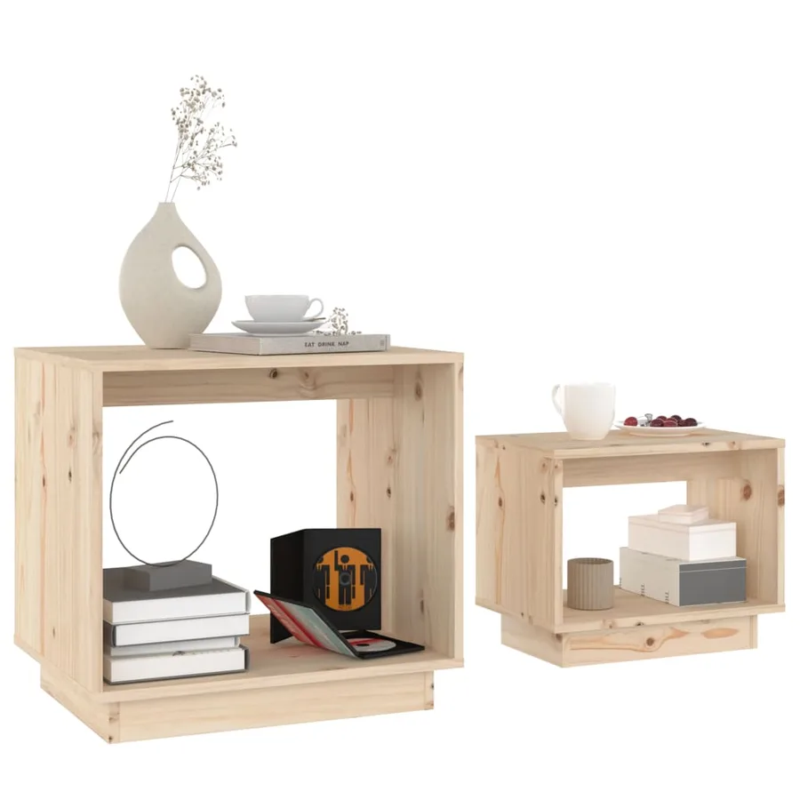 Tables basses gigognes 2 pcs Bois de pin massif - 3