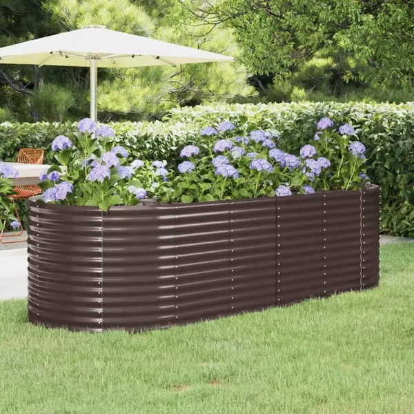 Lit surélevé de jardin Acier galvanisé marron