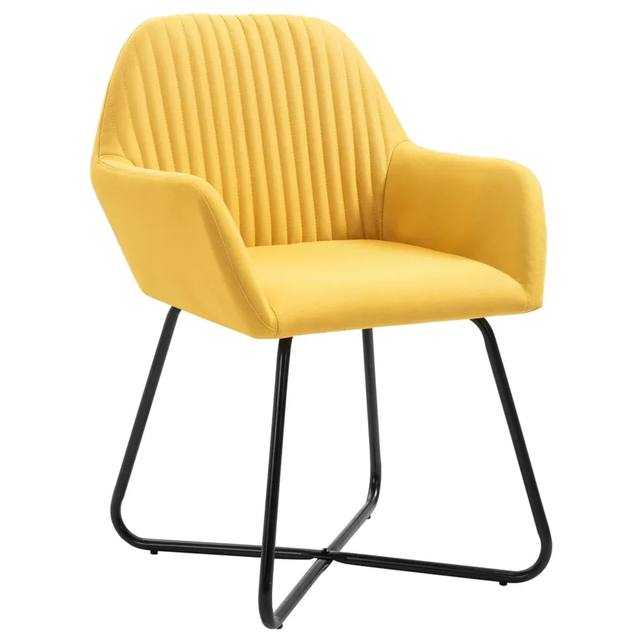 Chaises à manger lot de 2 jaune tissu - 2
