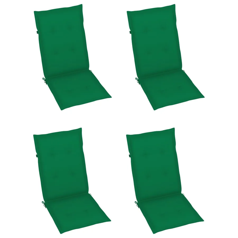 Chaises de jardin lot de 4 avec coussins rouge Bois teck massif - 17
