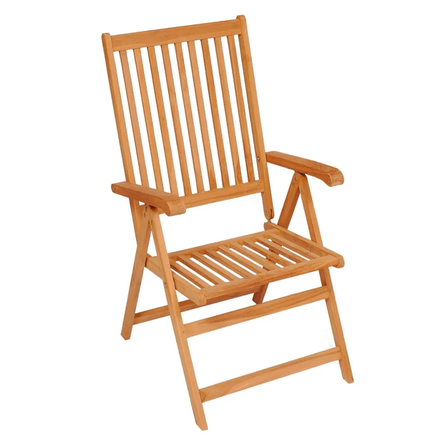 Chaises de jardin lot de 4 avec coussins rouge Bois teck massif - 3