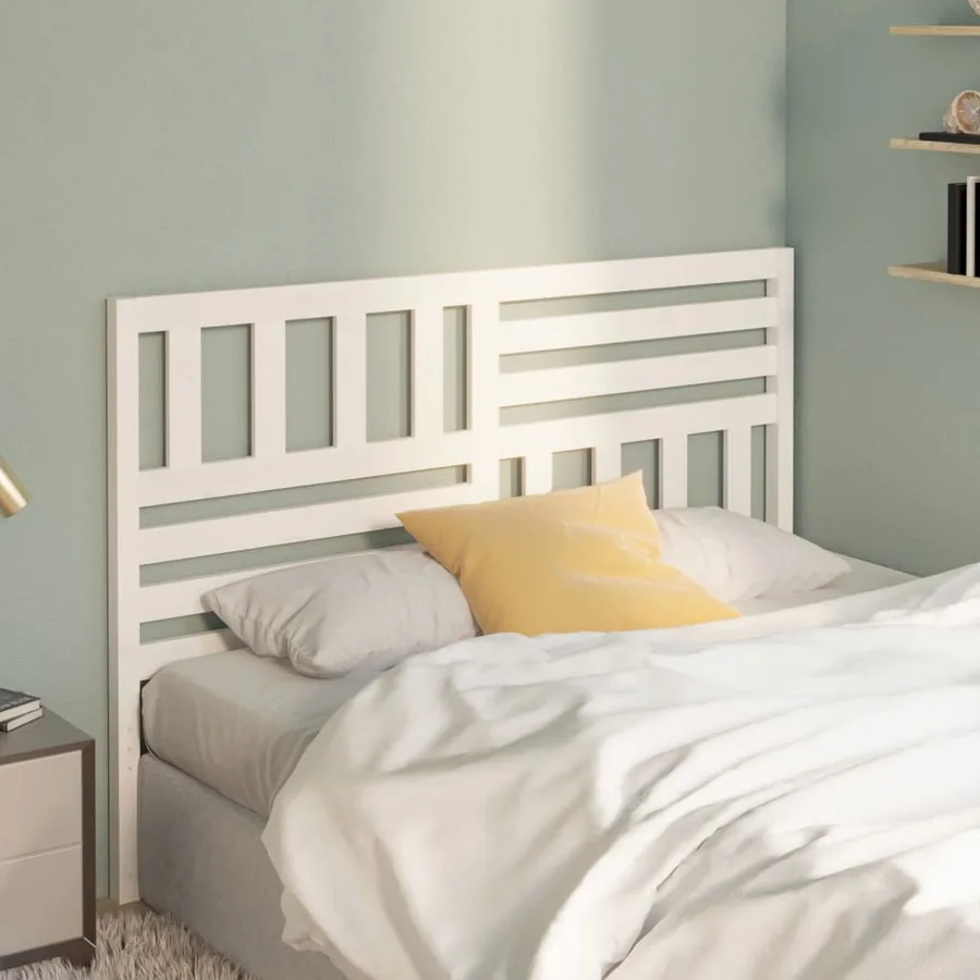 Tête de lit Blanc 126x4x100 cm Bois massif de pin - 3