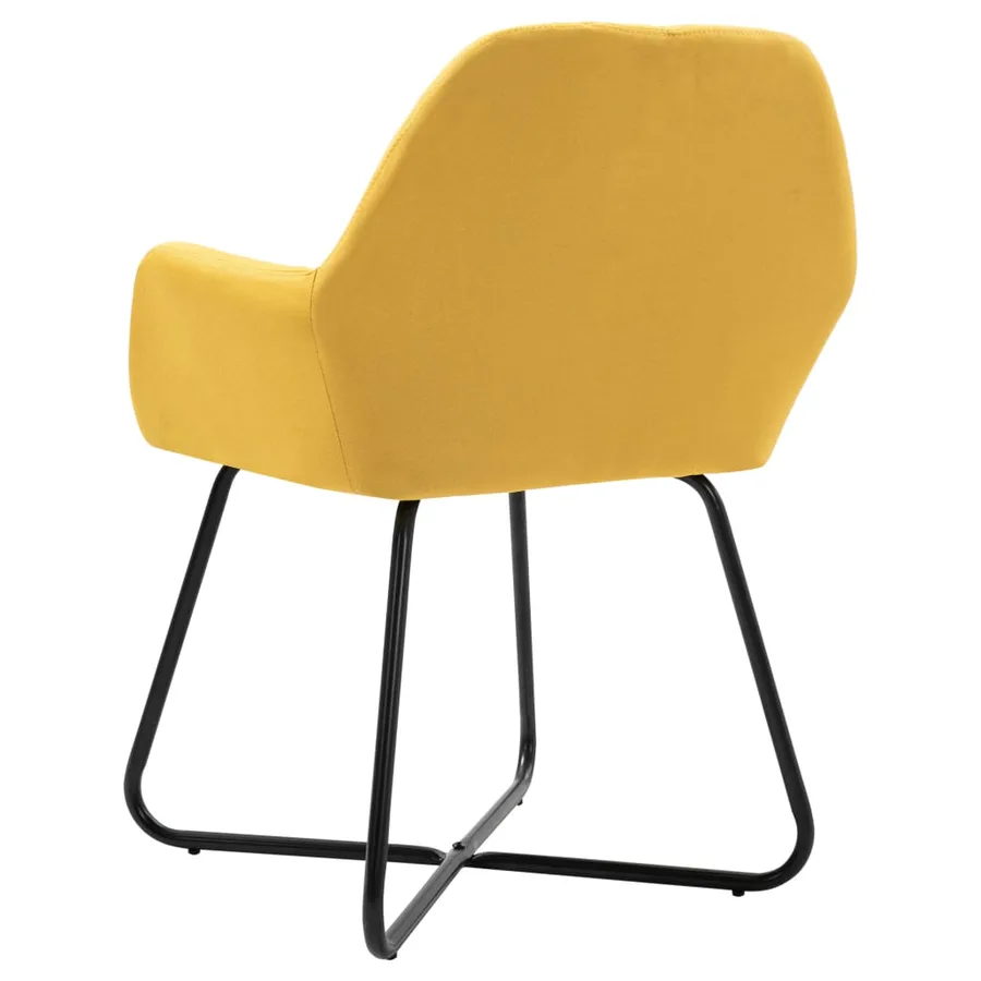 Chaises à manger lot de 6 jaune tissu - 5