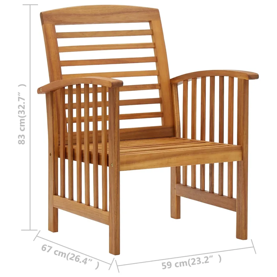 Salon de jardin 4 pcs Bois d'acacia solide - 12