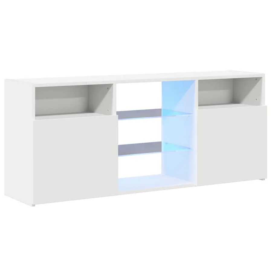 Meuble TV avec lumières LED blanc 120x30x50 cm - 3