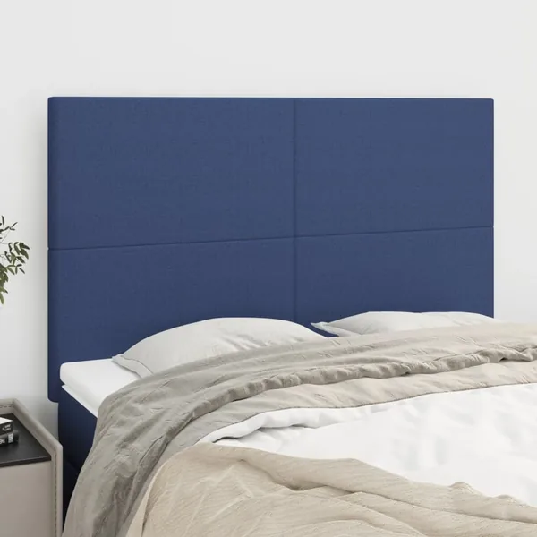 Tête de lit Bleu 144x5x118/128 cm Tissu