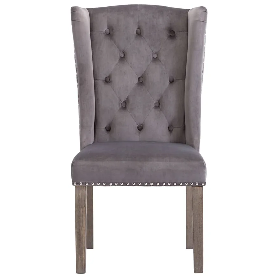 Chaises à manger lot de 2 gris velours - 4