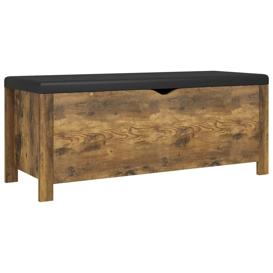 Boîte de rangement et coussin Chêne fumé 105x40x45 cm Aggloméré - 2