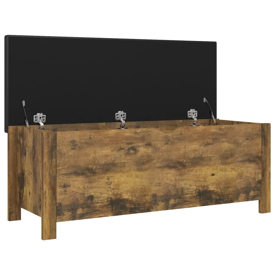Boîte de rangement et coussin Chêne fumé 105x40x45 cm Aggloméré - 4