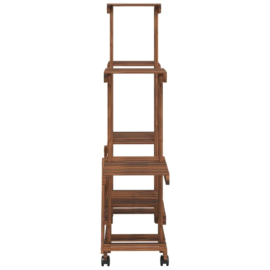 Support à fleurs avec roues 95x25x101 cm bois massif de sapin - 5
