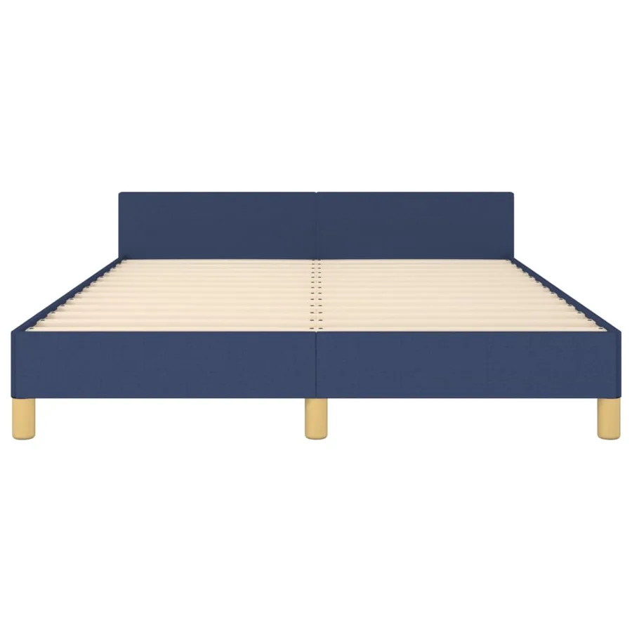 Cadre de lit sans matelas bleu 140x190 cm tissu - 6