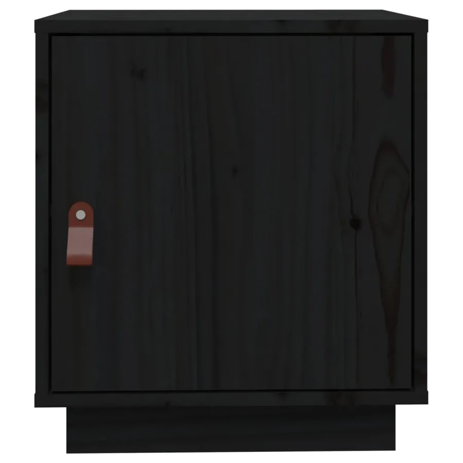 Tables de chevet 2 pcs Noir 40x34x45 cm Bois de pin massif - 6