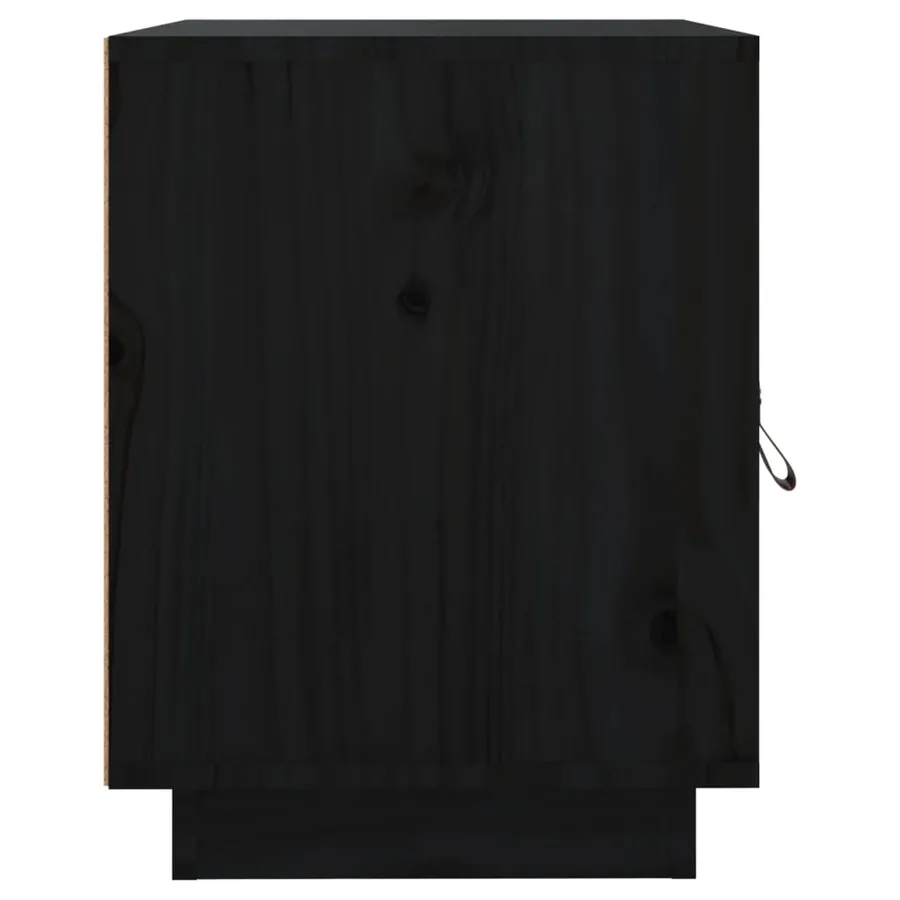 Tables de chevet 2 pcs Noir 40x34x45 cm Bois de pin massif - 7