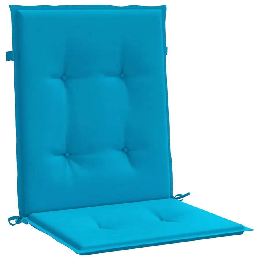 Coussins de chaise de jardin à dossier bas lot de 2 bleu - 4