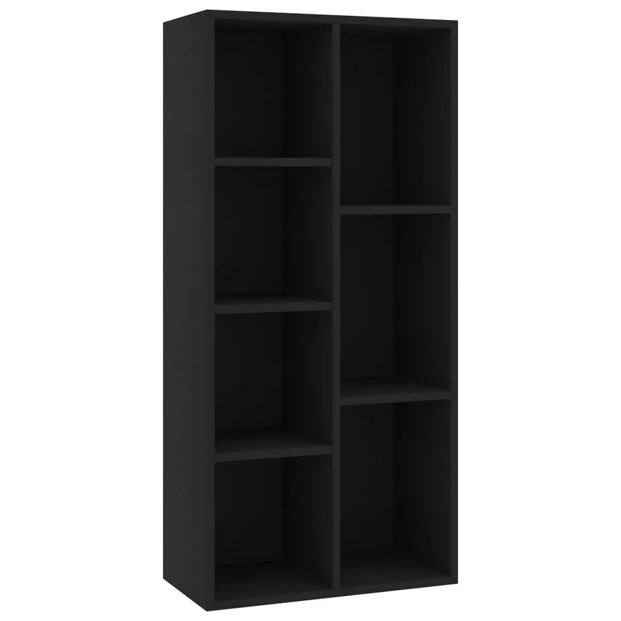 Bibliothèque Noir 50x25x106 cm Bois d'ingénierie - 2