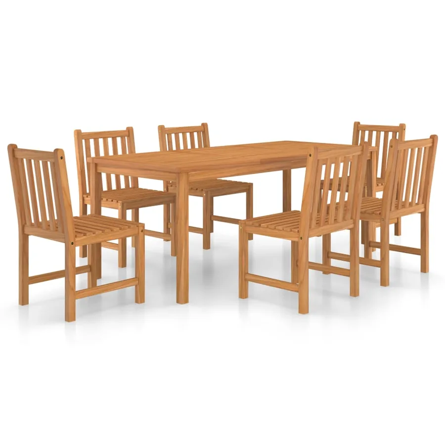 Ensemble de salle à manger de jardin 7 pièces 180 x 90 cm en bois de teck massif - 2