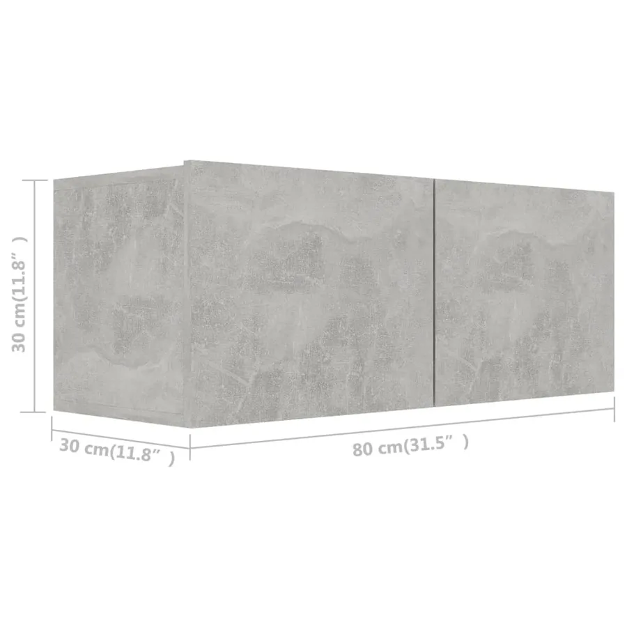 Ensemble de meubles TV 2 pcs Gris béton Bois d'ingénierie - 6