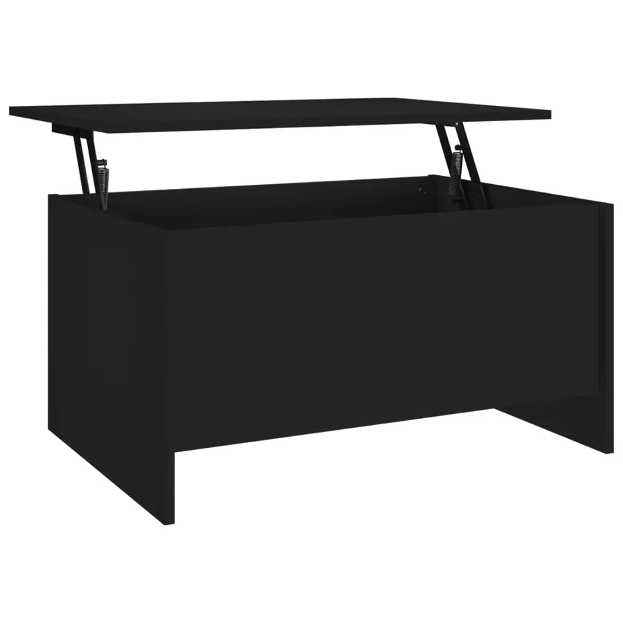 Table basse noir 80x55,5x41,5 cm bois d'ingénierie - 2