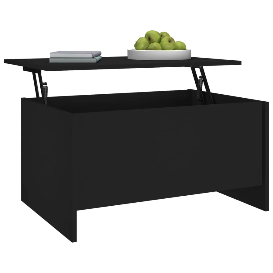 Table basse noir 80x55,5x41,5 cm bois d'ingénierie - 6