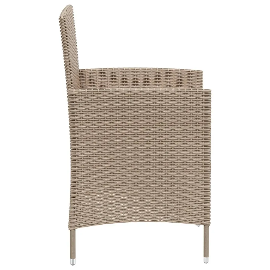 Chaises de jardin avec coussins lot de 2 Résine tressée Beige - 4