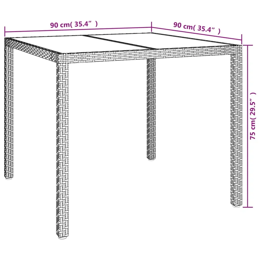 Ensemble à manger de jardin 3 pcs coussins gris résine tressée - 10