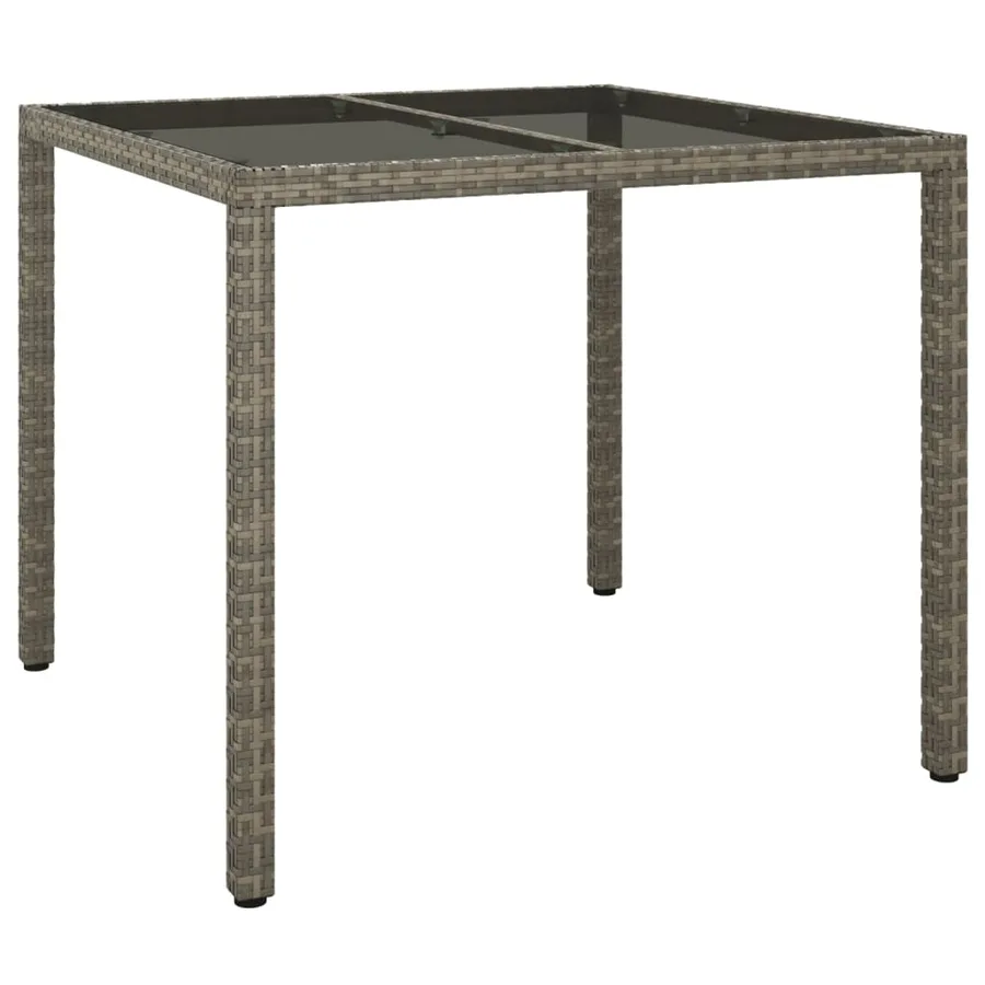 Ensemble à manger de jardin 3 pcs coussins gris résine tressée - 7